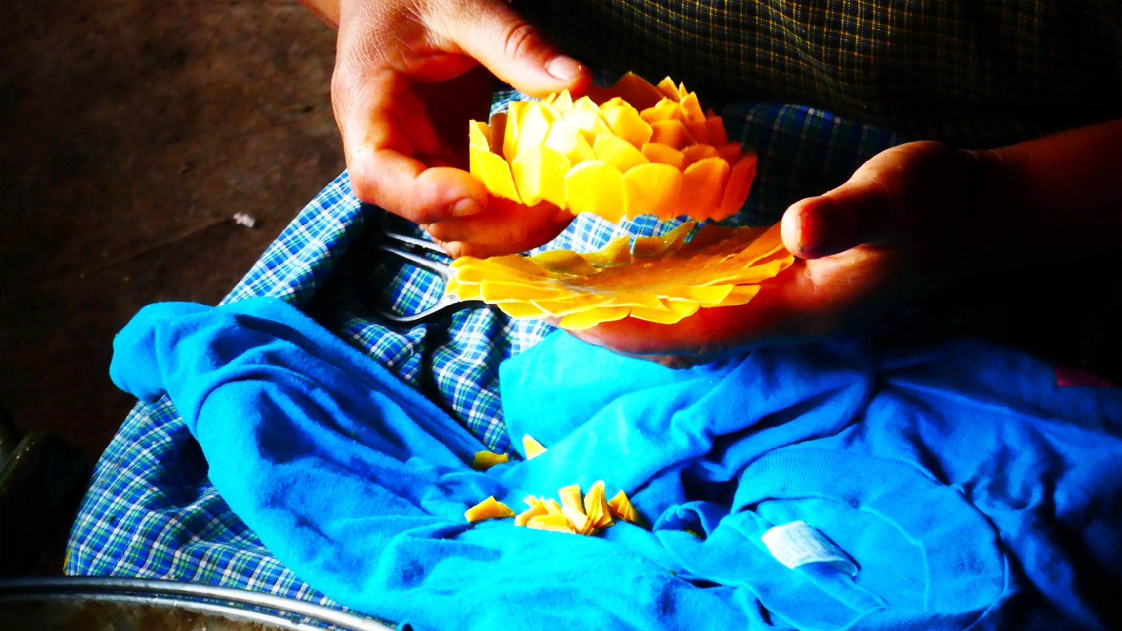By casa Viviana, the candle makers in Teotitlan del Valle during the ancient crafts tour