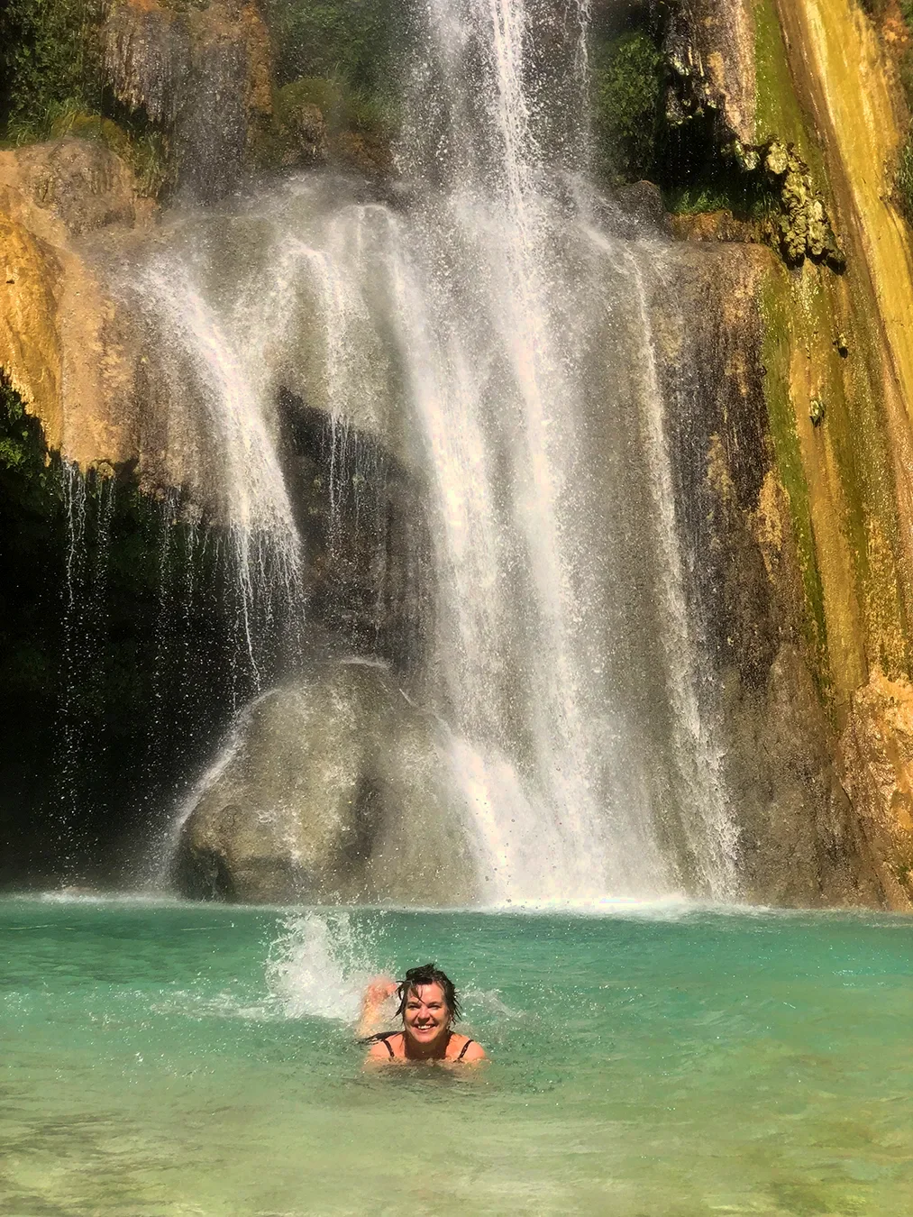 Claudia swimming by the Waterfall in Santiago Apoala-4