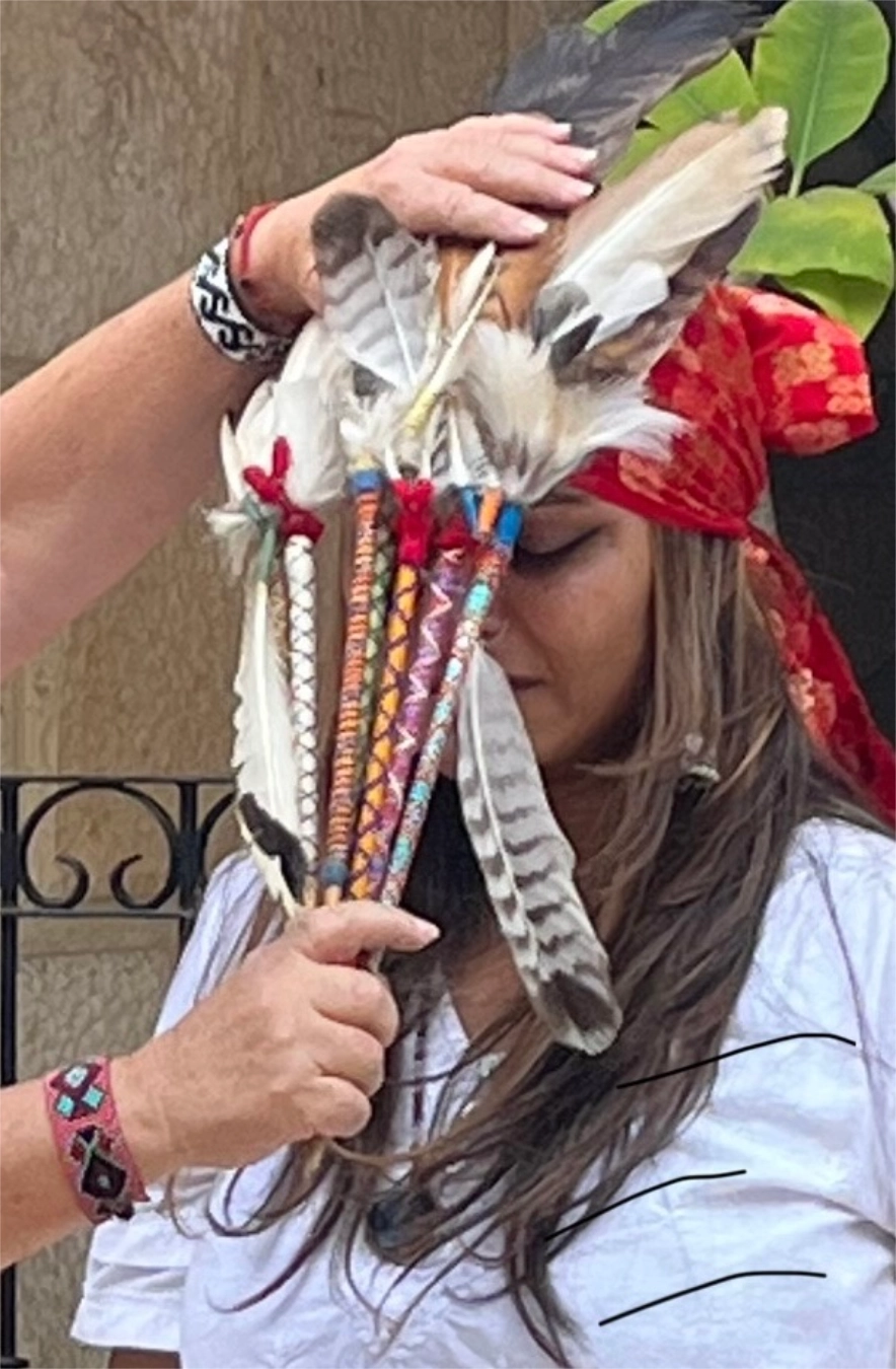 Cleansing with muvieris from the Huichol tradition at Rancho Media Luna