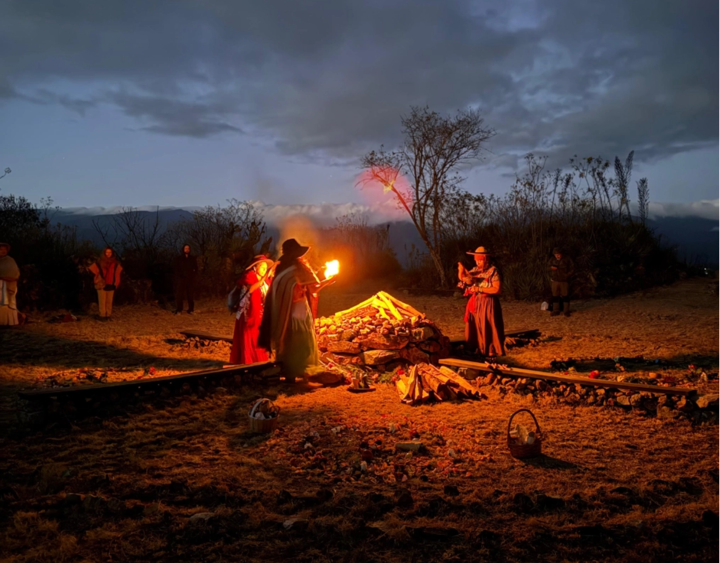 Opening the Equinox Ceremony with the Community on the Hill of the Jaguar