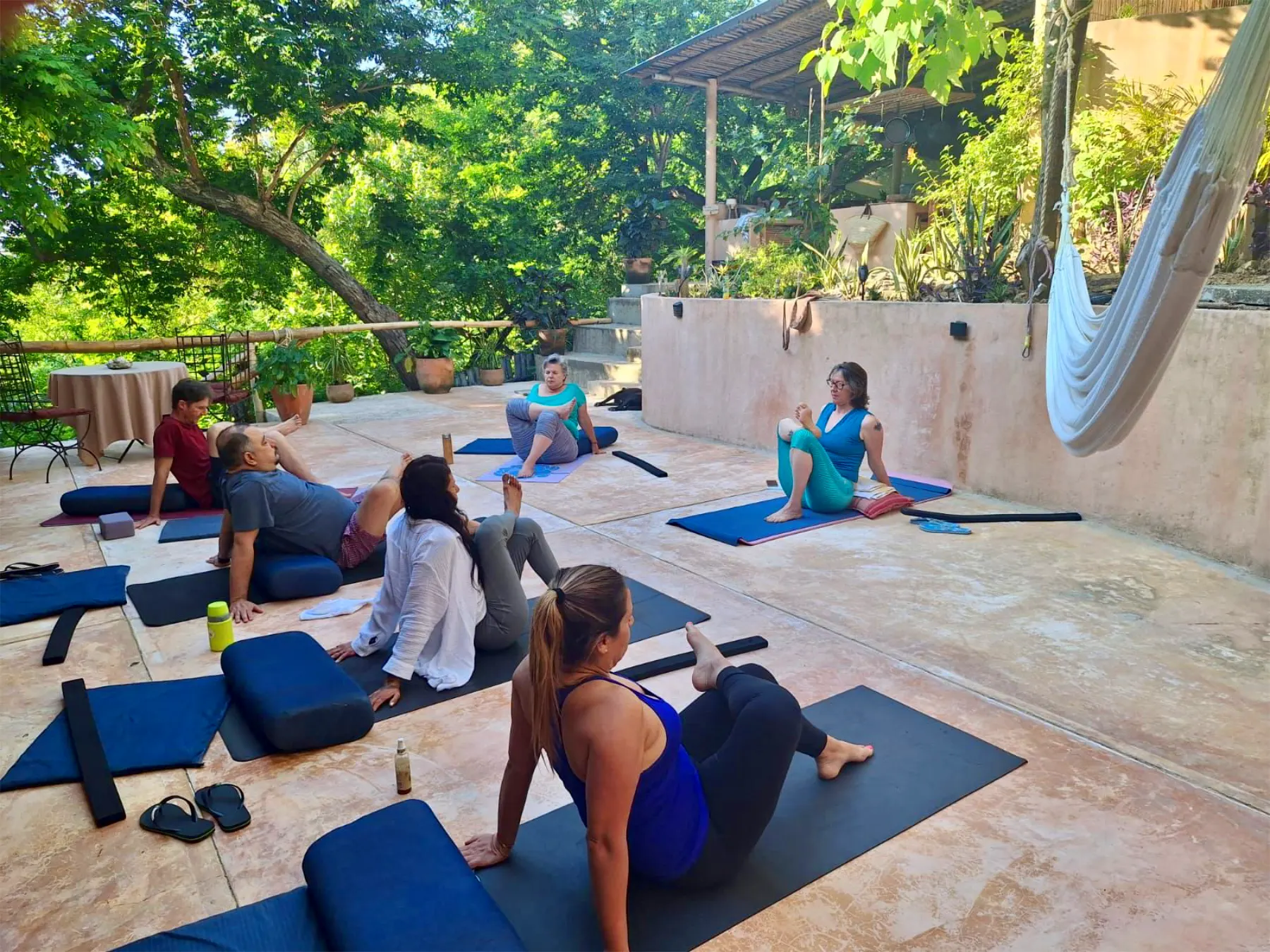 Yin Yoga session during the Yoga Retreat at the Pacific Coast of Oaxaca
